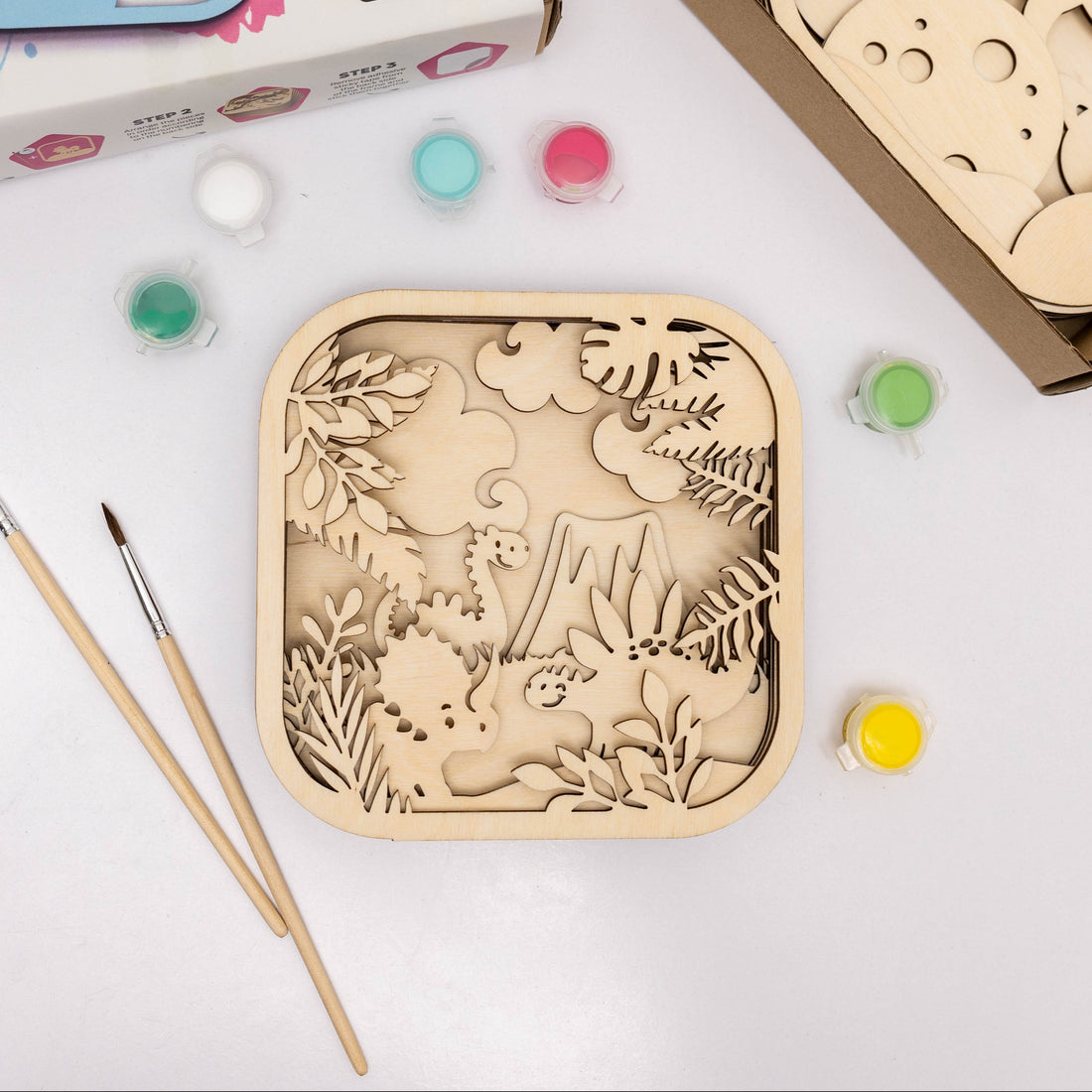 3D DIY Wood Painting Kit for Kids – Dino