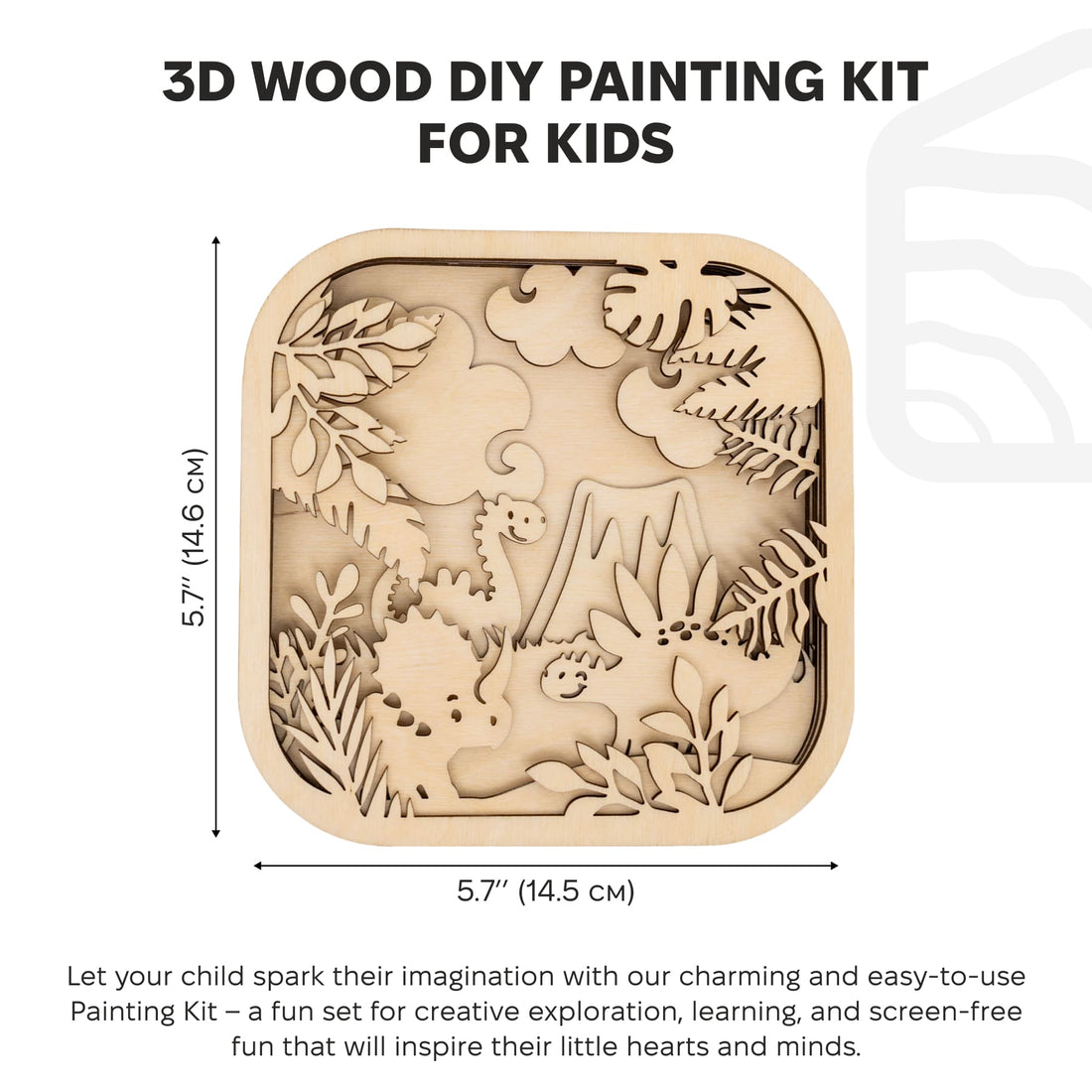 3D DIY Wood Painting Kit for Kids – Dino