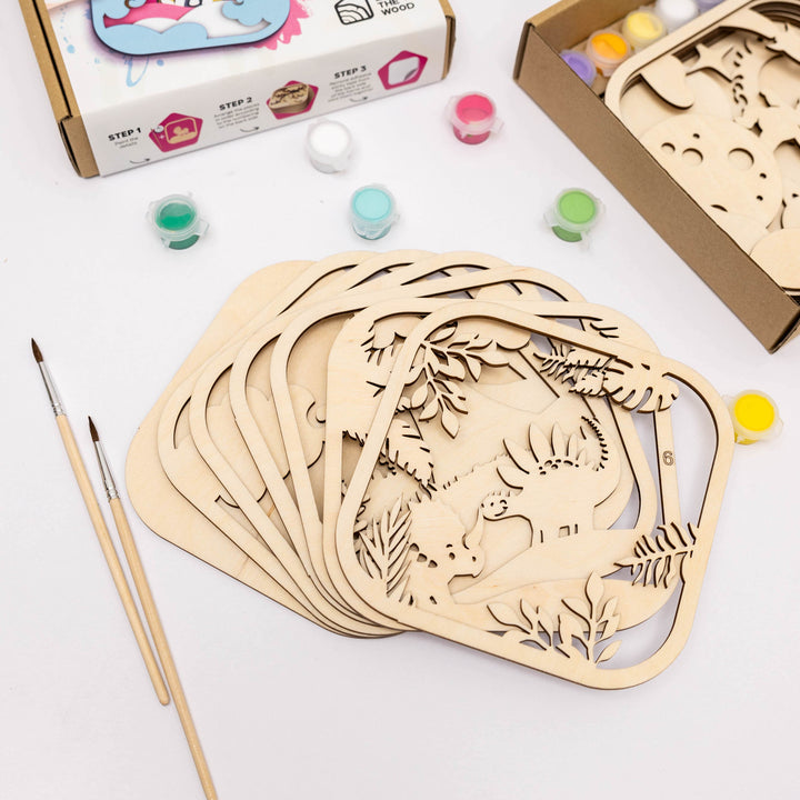 3D DIY Wood Painting Kit for Kids – Dino