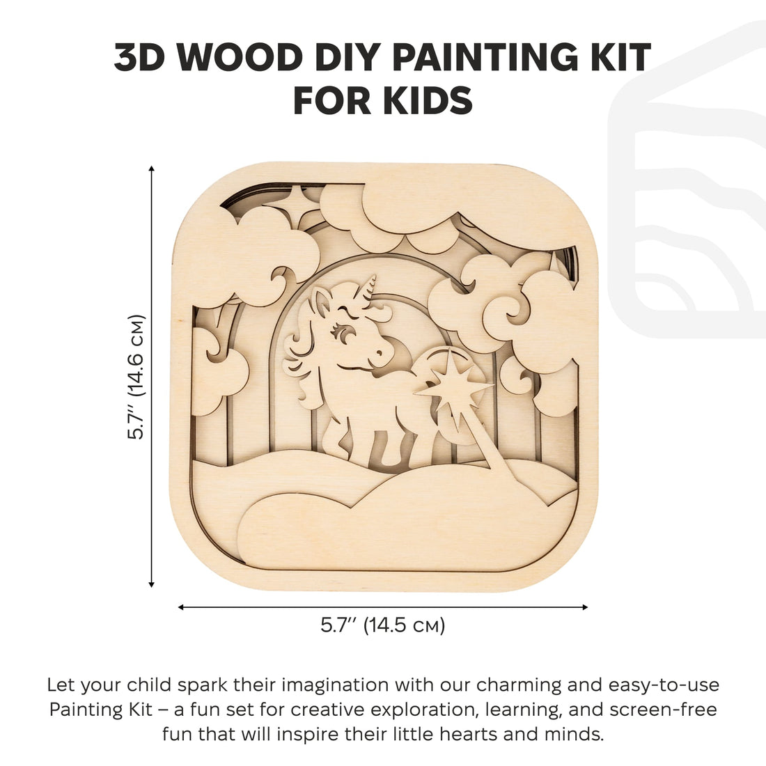 3D DIY Wood Painting Kit for Kids – Unicorn