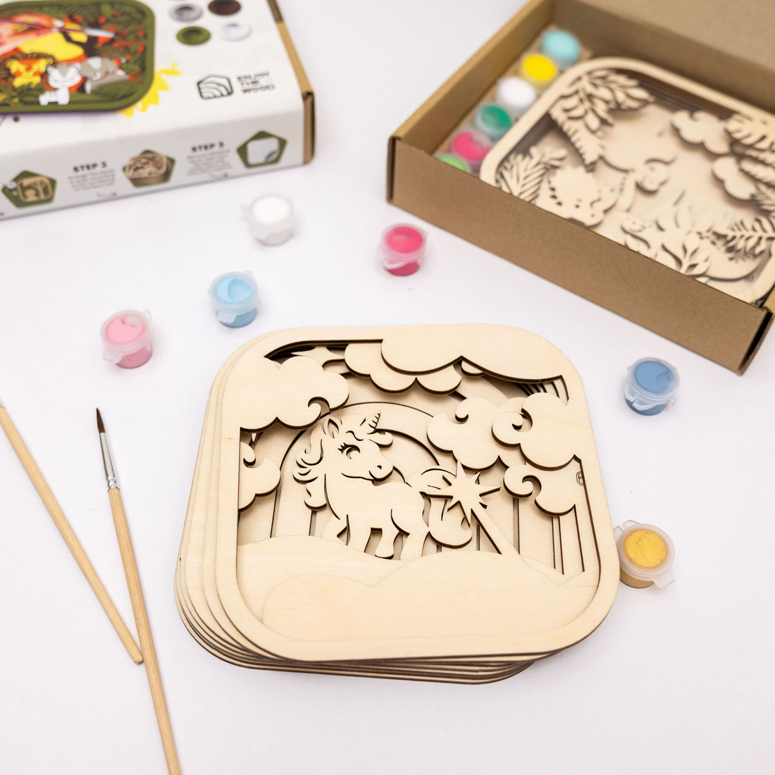 3D DIY Wood Painting Kit for Kids – Unicorn